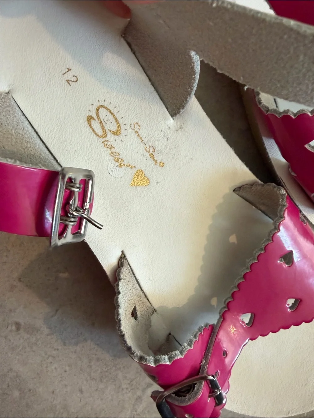 Salt Water Sandals by Hoy bright hot